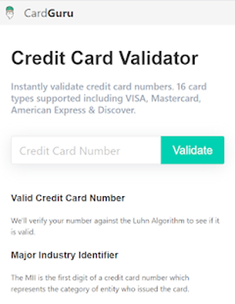 Image 1 for Credit Card Validator - C…