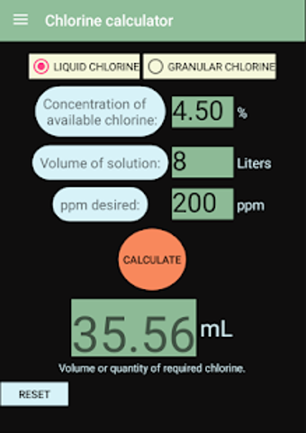 Image 2 for Chlorine Calculator