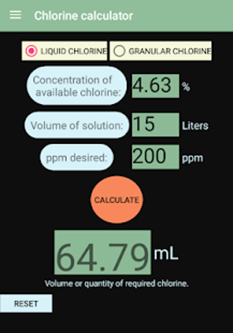 Image 0 for Chlorine Calculator