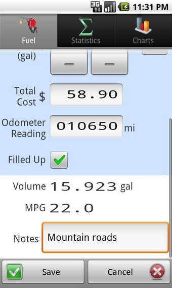 Imagen 1 para GasLog - Gas Mileage Trac…