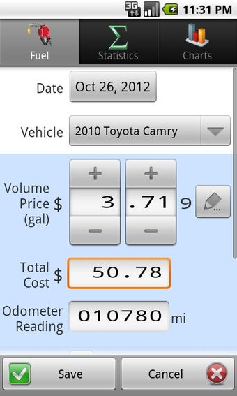 Imagen 0 para GasLog - Gas Mileage Trac…
