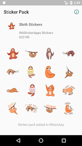 Imagen 0 para Sloth stickers for WhatsA…