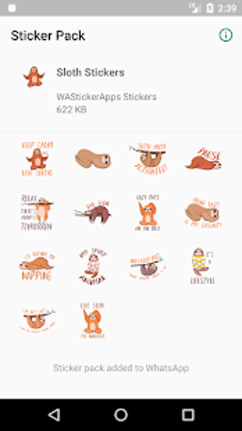 Imagen 1 para Sloth stickers for WhatsA…