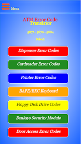 Image 0 for ATM Error Code Translator…