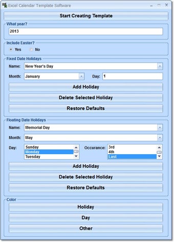 Image 0 for Excel Calendar Template S…