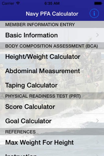 Image 0 for Navy PFA Calc