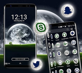 Imagen 1 para Moon Night Launcher Theme