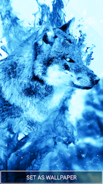 Image 2 for Ice Fire Wolf Wallpaper