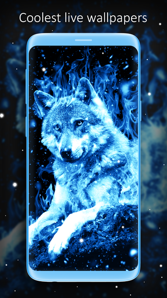 Imagen 2 para Ice Fire Wolf Wallpaper