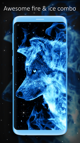 Imagen 1 para Ice Fire Wolf Wallpaper