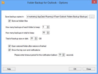Imagen 1 para Folder Backup for Outlook