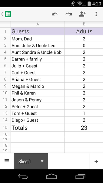 Image 1 for Google Sheets