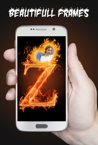 Imagen 2 para Fire Text Photo Frame Edi…