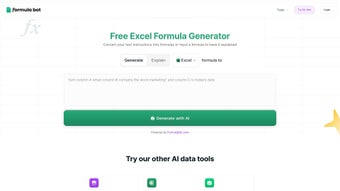 Imagen 0 para Free AI Excel Formula Gen…