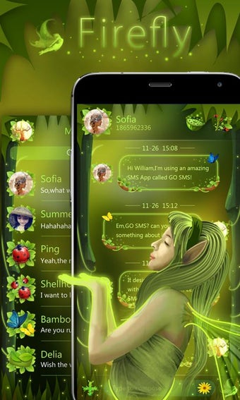 Imagen 2 para Go Sms Pro Firefly Theme
