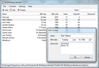 Image 0 for SE-BirthdaysCalendar Port…