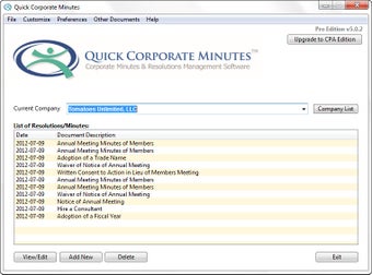 Imagen 0 para Quick Corporate Minutes
