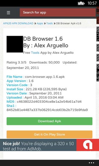 Image 0 for DB Browser APK for Window…
