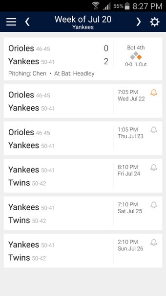 Image 1 for Baseball Schedule for Yan…