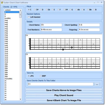 Imagen 0 para Guitar Chord Chart Softwa…