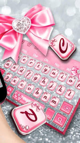 Imagen 1 para Pink Diamond Bow Keyboard