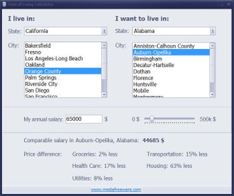 Image 0 for Cost of Living Calculator