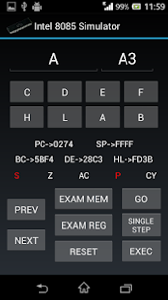Image 1 for Intel 8085 Simulator
