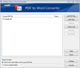 Imagen 0 para PDFBat PDF to Word Conver…