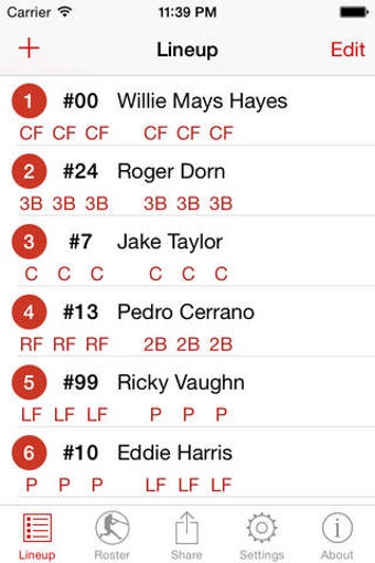 Image 0 for Lineup Card