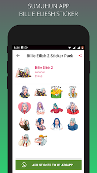 Image 2 for Billie Eilish For WA Stic…