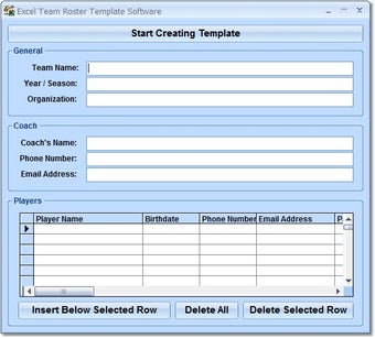 Image 0 for Excel Team Roster Templat…