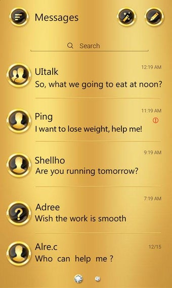 (FREE) GO SMS GOLD THEME Printscreens 3