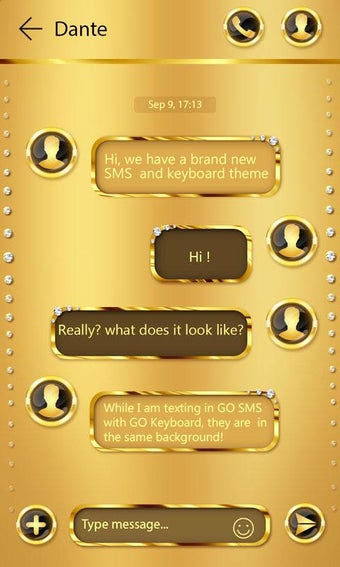 (FREE) GO SMS GOLD THEME Captures 4