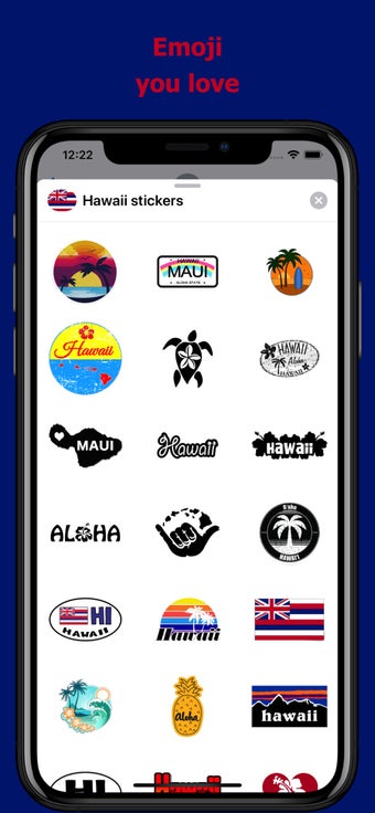 Imagen 2 para Hawaii emojis - USA stick…