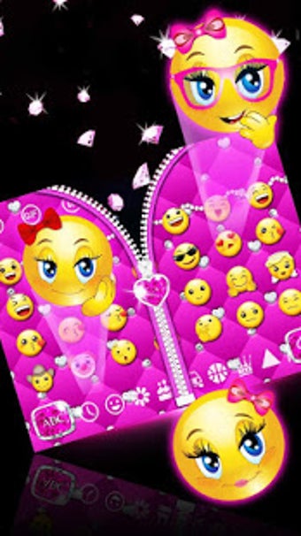 Image 2 for Pink Diamond zipper  keyb…