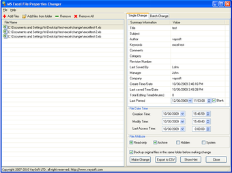 Imagen 0 para MS Excel File Properties …