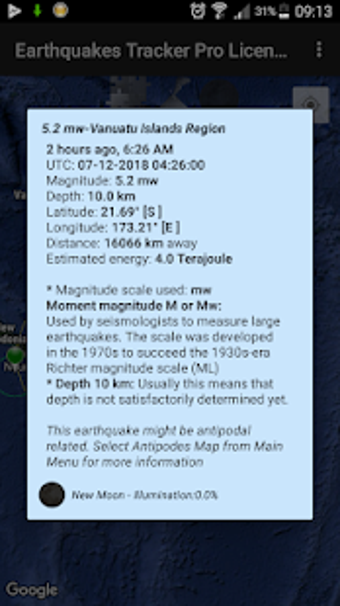 Imagen 1 para Earthquakes Tracker Pro