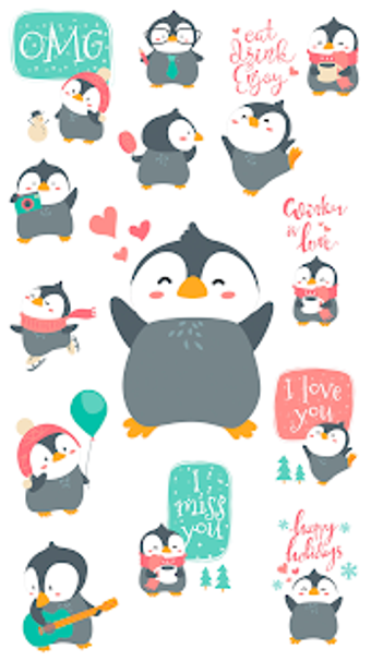 Imagen 1 para Penguin stickers for What…