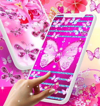 Image 2 for Diamond butterfly pink li…