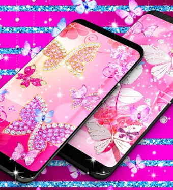 Image 0 for Diamond butterfly pink li…