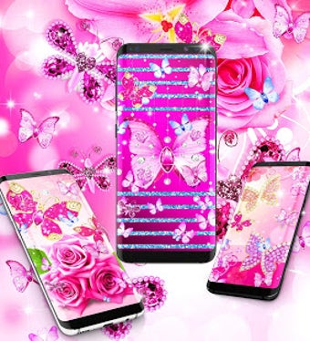 Image 1 for Diamond butterfly pink li…