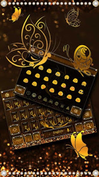 Imagen 1 para Gold Glitter Butterfly Ke…