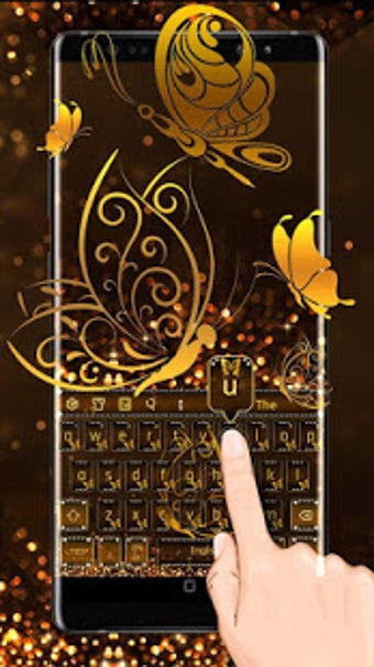 Imagen 2 para Gold Glitter Butterfly Ke…