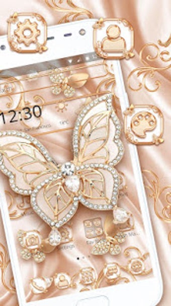 Image 1 for Rose Gold Diamond Butterf…
