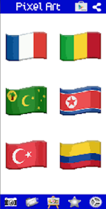 Image 0 for Pixel Art Flags Color By …