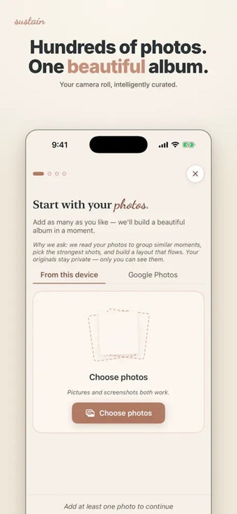 Image 0 for Sustain - AI Photo Album …