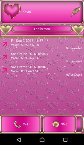Imagen 1 para Pink Love EX Dialer theme