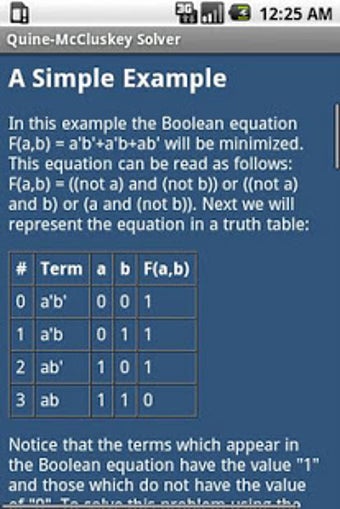 Imagen 0 para Quine-McCluskey Solver