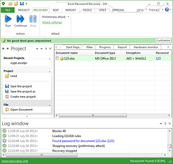 Image 0 for Excel Password Recovery