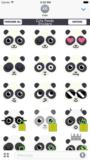 Image 2 for Cute Panda Emoji Stickers